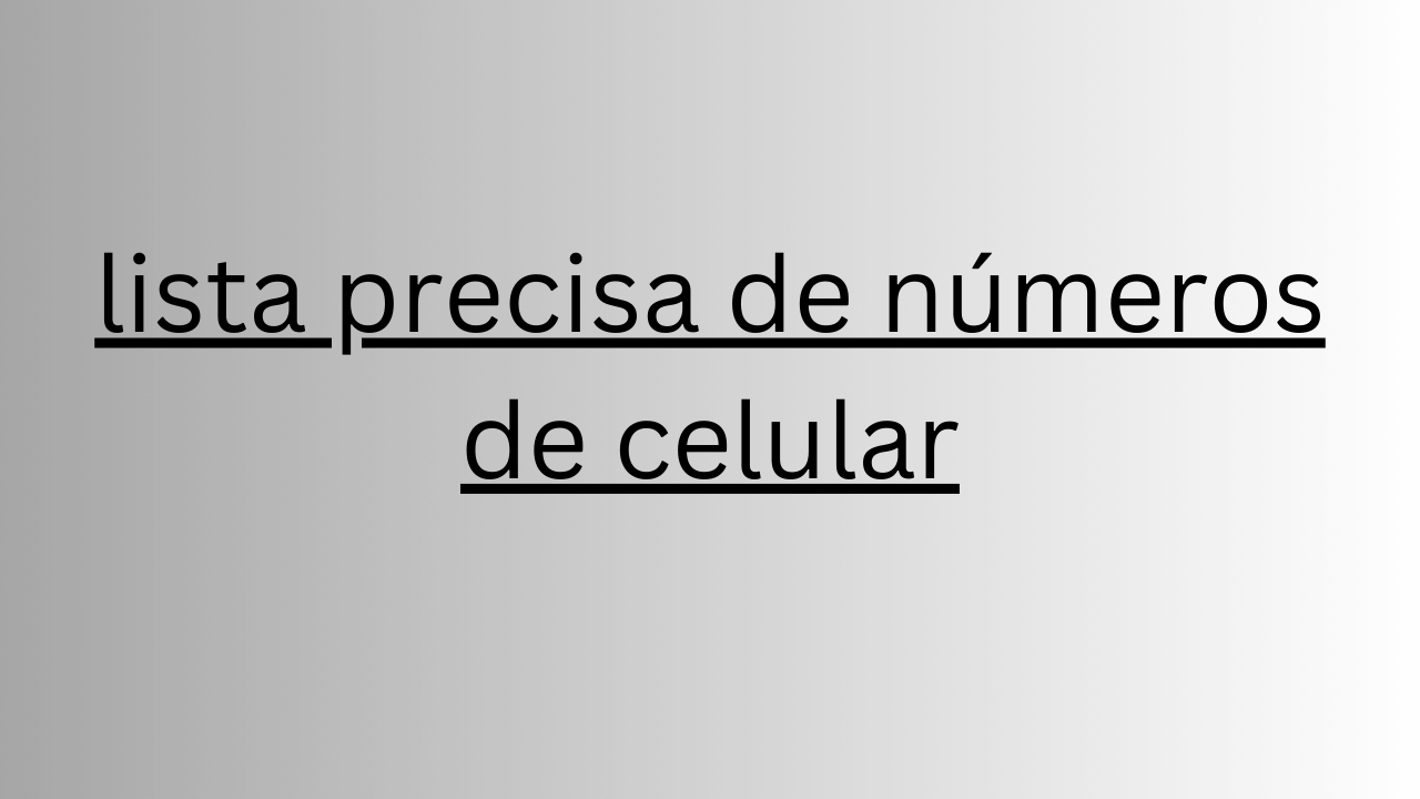 ista precisa de números de celular