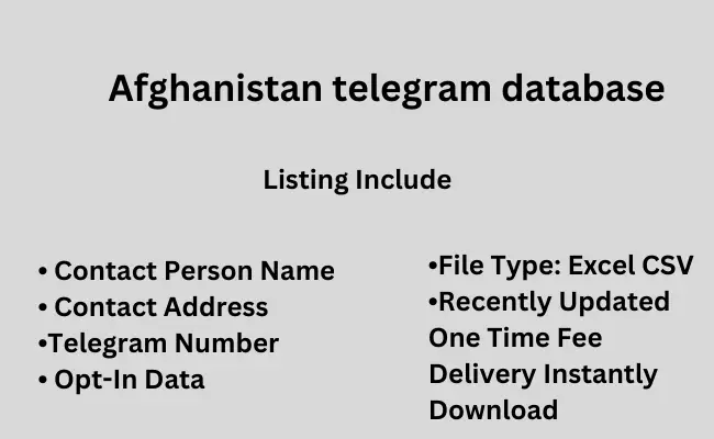 Afghanistan telegram database