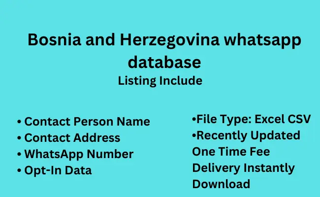 Bosnia And Herzegovina whatsapp database