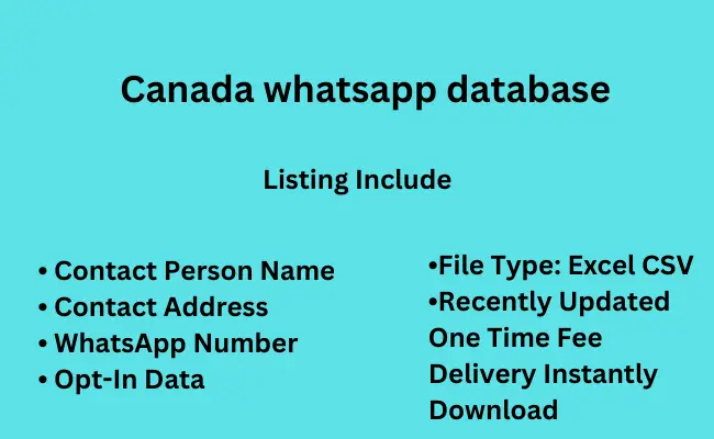 Canada whatsapp database