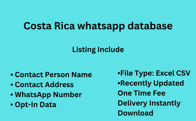 Costa Rica whatsapp database