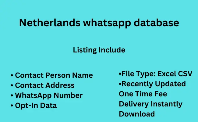 Netherlands whatsapp database