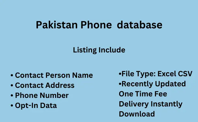 Pakistan phone database