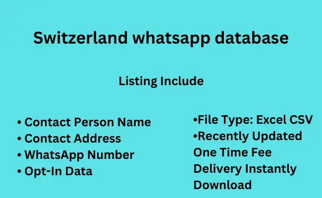 Switzerland whatsapp database