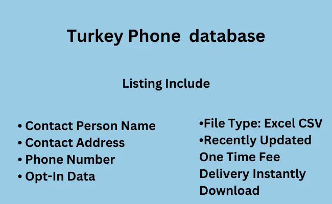 Turkey phone database